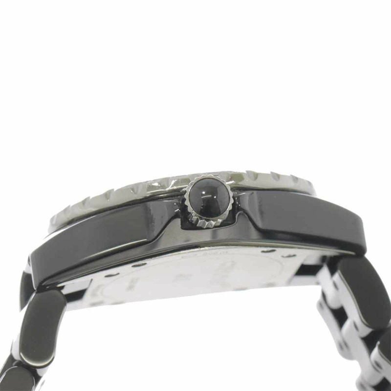 香奈兒 J12 33毫米 H1625 女士腕錶，鑲嵌12顆鑽石，日期顯示，黑色陶瓷石英機芯-5