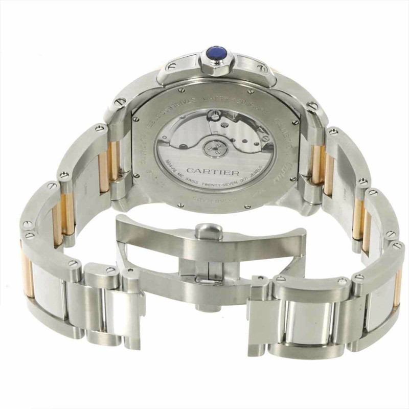 卡地亞 Calibre de Two-Tone 男士腕錶 W7100036，日期顯示，銀色錶殼，18K玫瑰金錶殼，自動上鍊-3