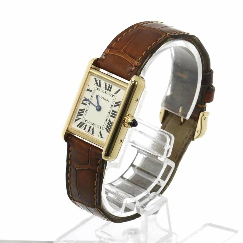 卡地亞 Tank Louis SM W1529856 女士 18K 黃金石英腕錶-1