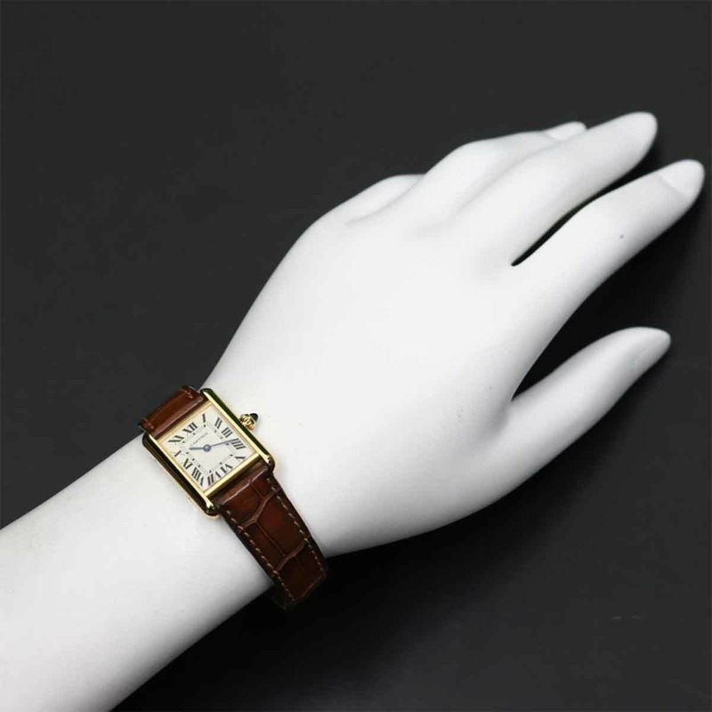 卡地亞 Tank Louis SM W1529856 女士 18K 黃金石英腕錶-2