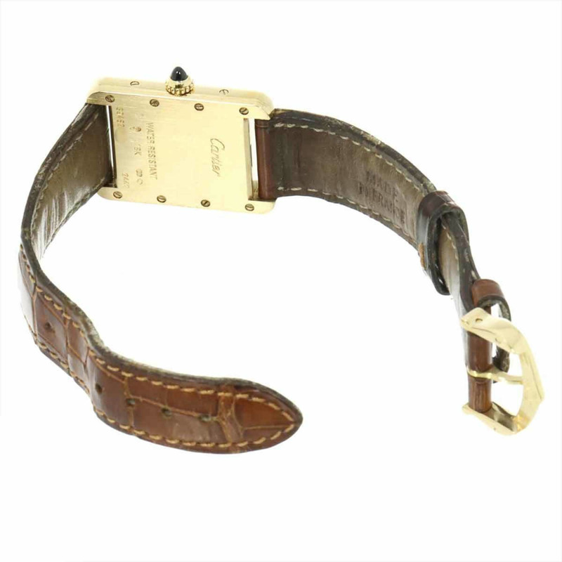 卡地亞 Tank Louis SM W1529856 女士 18K 黃金石英腕錶-3