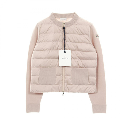 MONCLER 拉鍊羊毛聚酯粉紅羽絨外套 #XS 二手女款