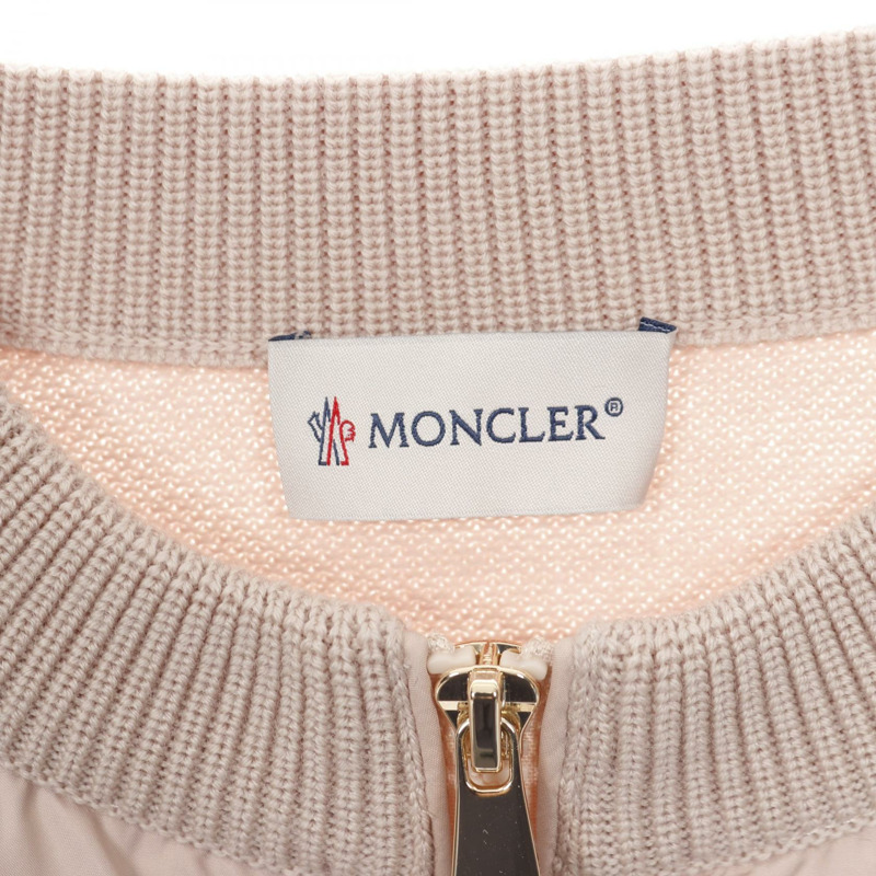MONCLER 拉鍊羊毛聚酯粉紅羽絨外套 #XS 二手女款-2