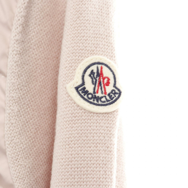 MONCLER 拉鍊羊毛聚酯粉紅羽絨外套 #XS 二手女款-4