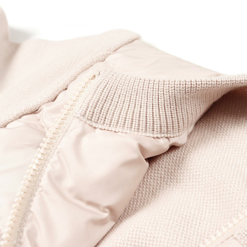 MONCLER 拉鍊羊毛聚酯粉紅羽絨外套 #XS 二手女款-5