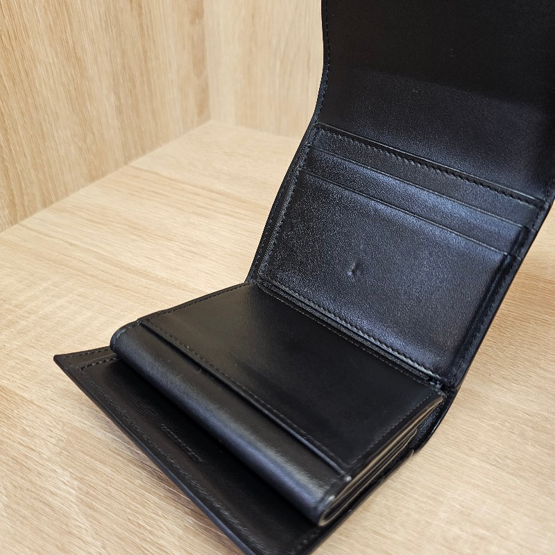 [甜價出清❣️] Celine黑牛皮凱旋門Triomphe金釦短夾-9