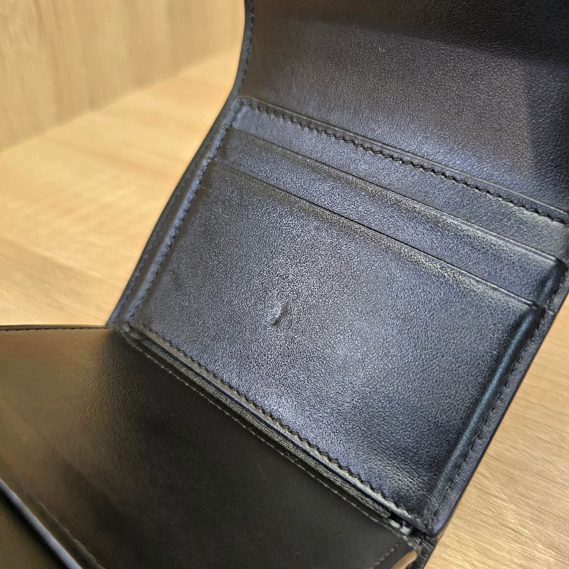 [甜價出清❣️] Celine黑牛皮凱旋門Triomphe金釦短夾-10