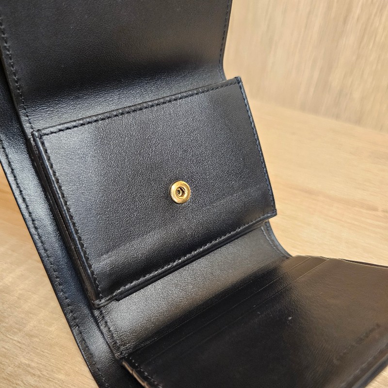 [甜價出清❣️] Celine黑牛皮凱旋門Triomphe金釦短夾-14