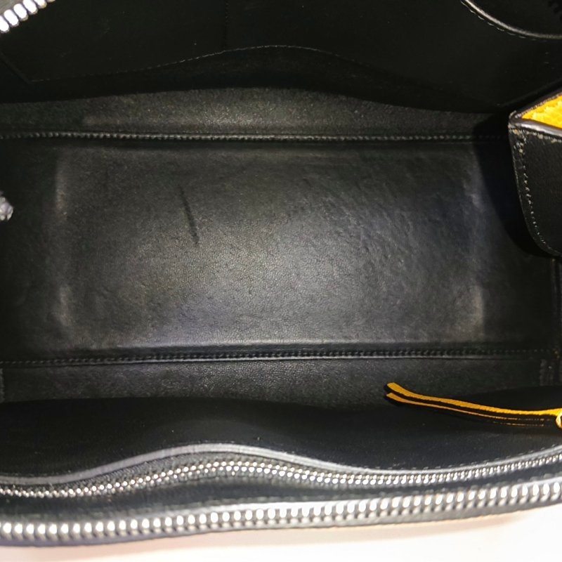 CELINE EDGE 中號 黃色牛皮單肩包手提包 銀色五金-6