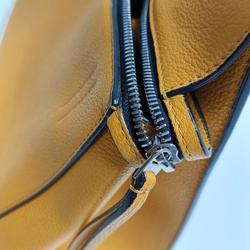 CELINE EDGE 中號 黃色牛皮單肩包手提包 銀色五金-11