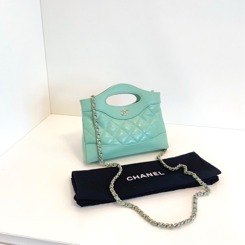 【99新🆕】Chanel 31bag nano 金扣薄荷綠色💚 手提包 斜挎包 單肩包-0