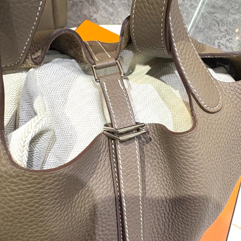 *SHIHNA名牌精品*HERMÈS 菜籃子 Picotin 大象灰銀 22cm Y刻-3