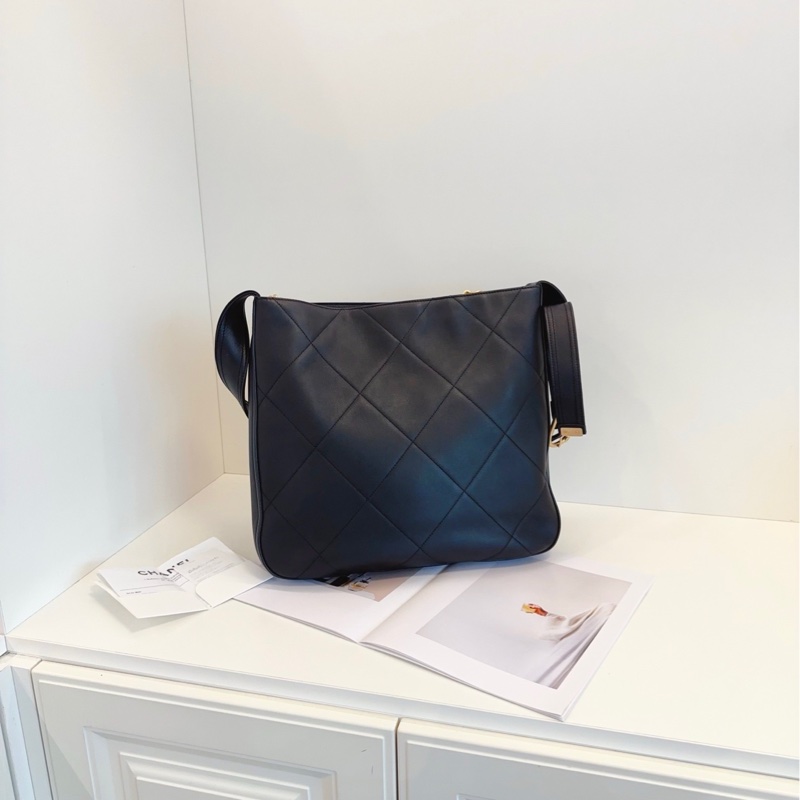 【閒置帶票🆕】Chanel 21k 黑金小牛皮hobo 嬉皮包 手提包 斜挎包 單肩包-4