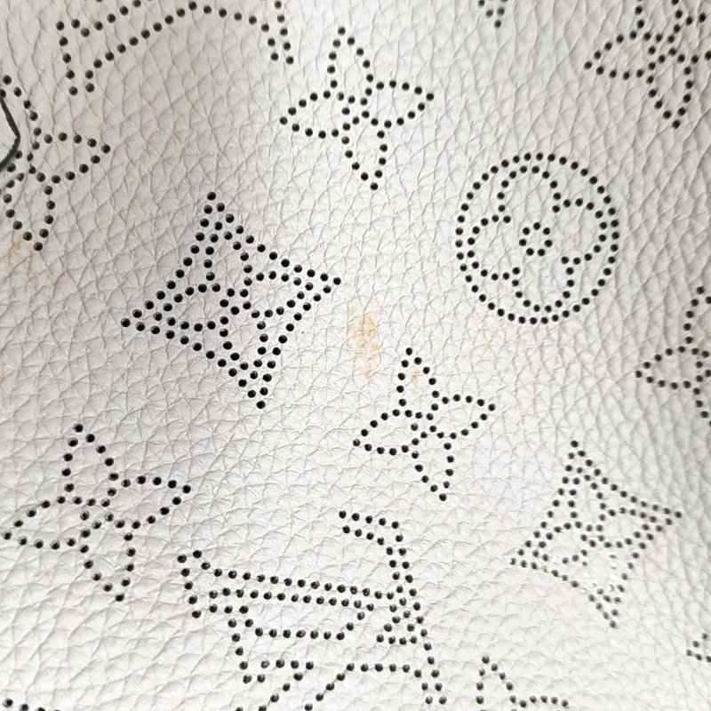 LOUIS VUITTON BLOSSOM中號灰色牛皮老花鏤空手提包單肩包 銀色五金 子袋-8