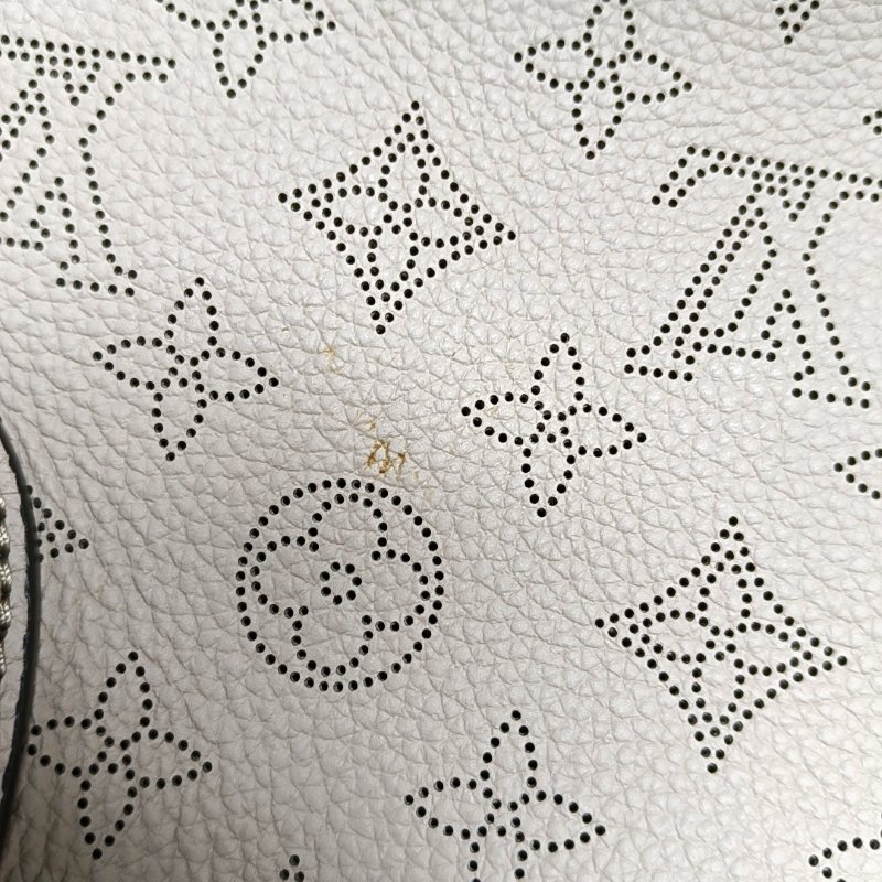 LOUIS VUITTON BLOSSOM中號灰色牛皮老花鏤空手提包單肩包 銀色五金 子袋-9