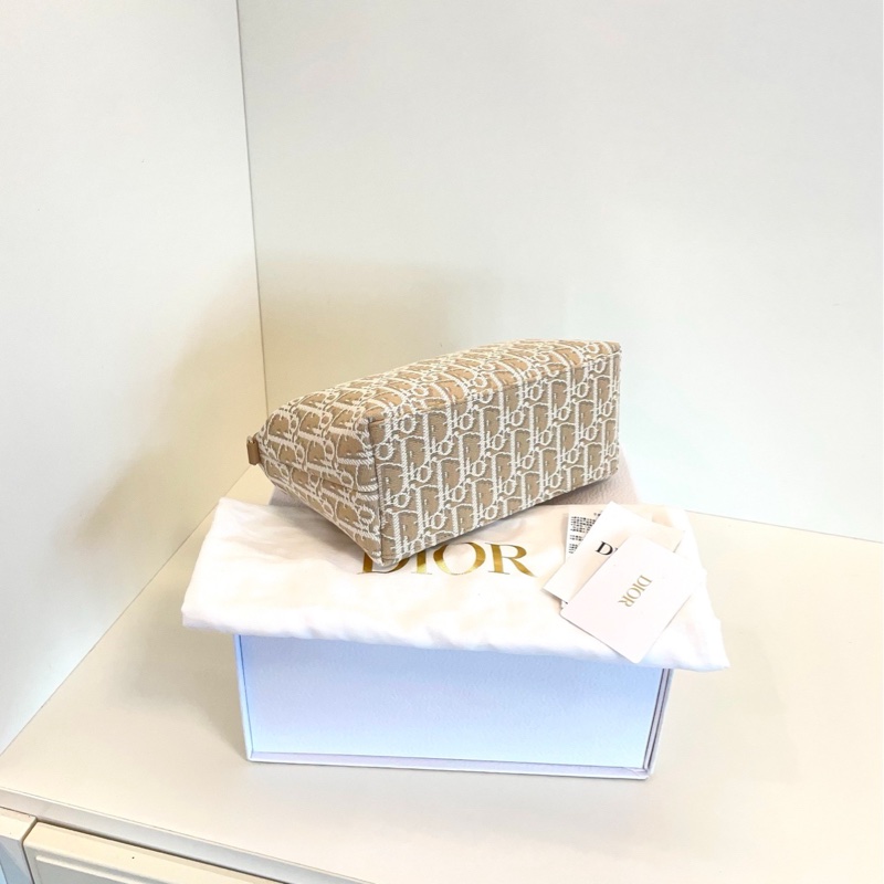 【全新全套🆕】Dior Travel Nomad 奶茶色帆布刺繡飯盒包 中號 手提包-6