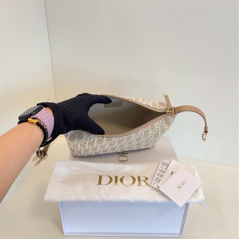 【全新全套🆕】Dior Travel Nomad 奶茶色帆布刺繡飯盒包 中號 手提包-7