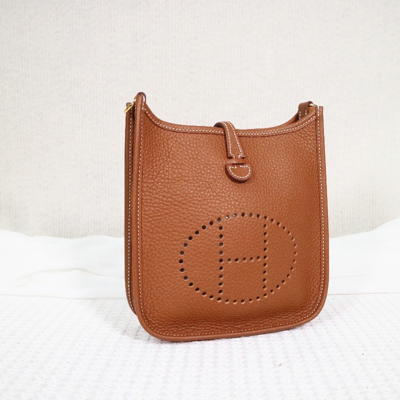 HERMES 愛馬仕 mini Evelyne16 37/GOLD/金棕+金扣-1