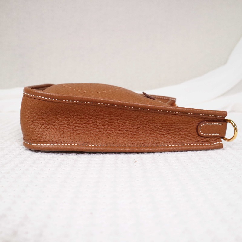HERMES 愛馬仕 mini Evelyne16 37/GOLD/金棕+金扣-5