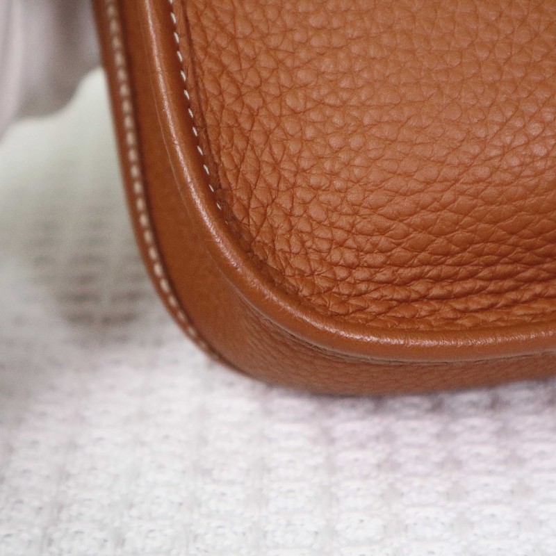 HERMES 愛馬仕 mini Evelyne16 37/GOLD/金棕+金扣-7