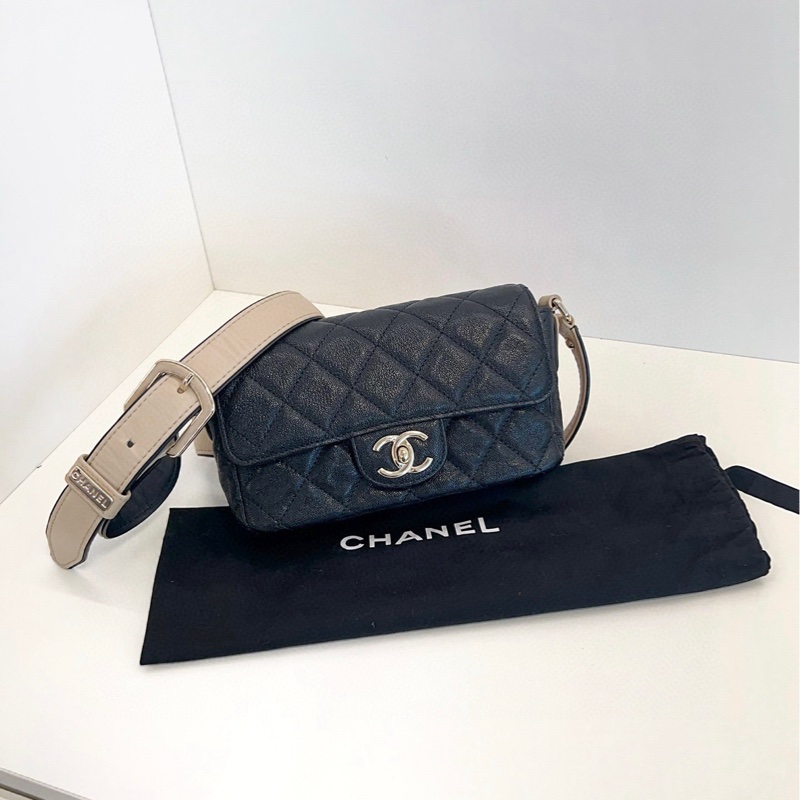 【99新🆕】Chanel 21C限量款黑金荔枝皮CF大mini 斜挎包 單肩包-1