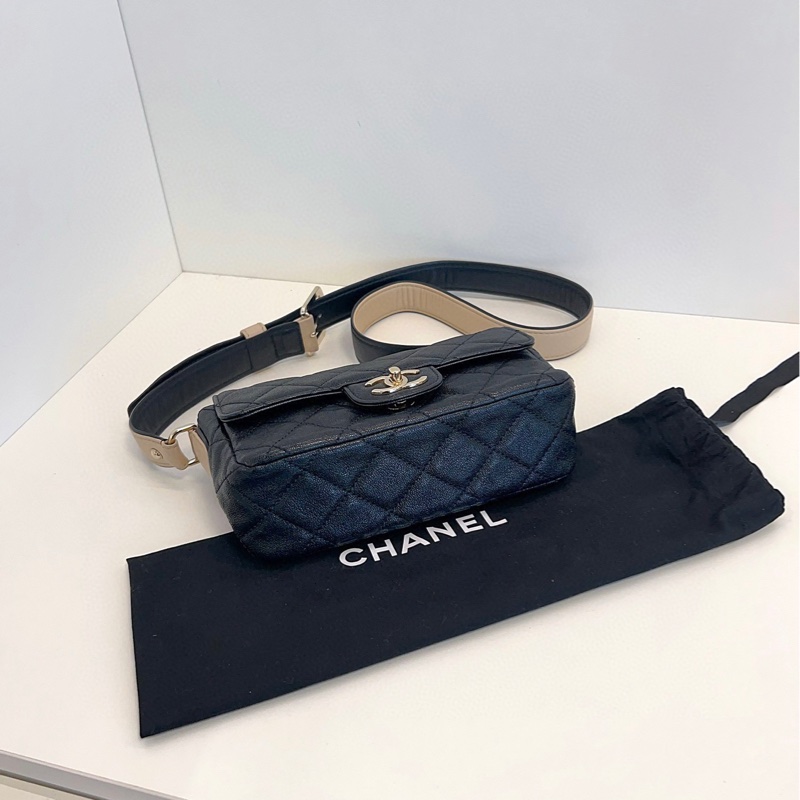 【99新🆕】Chanel 21C限量款黑金荔枝皮CF大mini 斜挎包 單肩包-4