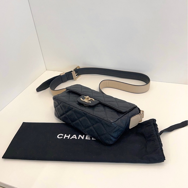 【99新🆕】Chanel 21C限量款黑金荔枝皮CF大mini 斜挎包 單肩包-5