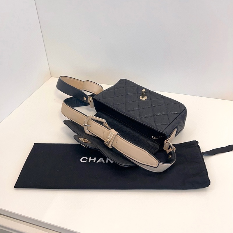 【99新🆕】Chanel 21C限量款黑金荔枝皮CF大mini 斜挎包 單肩包-6