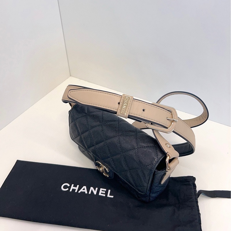 【99新🆕】Chanel 21C限量款黑金荔枝皮CF大mini 斜挎包 單肩包-7
