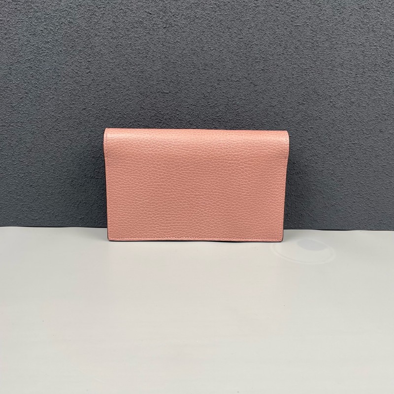 GUCCI 粉色woc鏈條斜背包-3