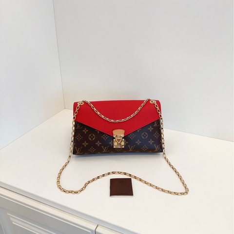 【99新🆕】LV Pallas Chain 老花拼紅色 傳奇鏈條包手提包 斜挎包 單肩包