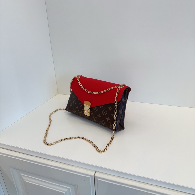 【99新🆕】LV Pallas Chain 老花拼紅色 傳奇鏈條包手提包 斜挎包 單肩包-4