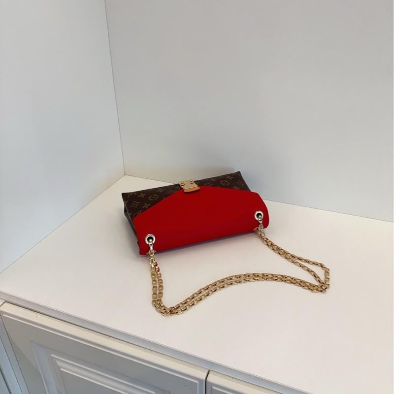 【99新🆕】LV Pallas Chain 老花拼紅色 傳奇鏈條包手提包 斜挎包 單肩包-5
