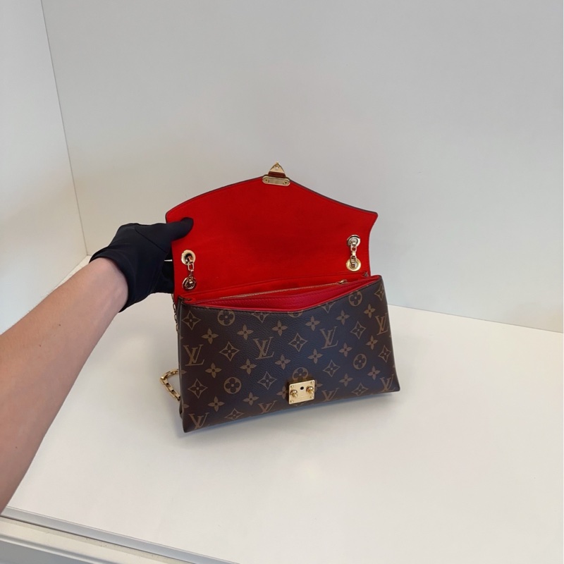 【99新🆕】LV Pallas Chain 老花拼紅色 傳奇鏈條包手提包 斜挎包 單肩包-7