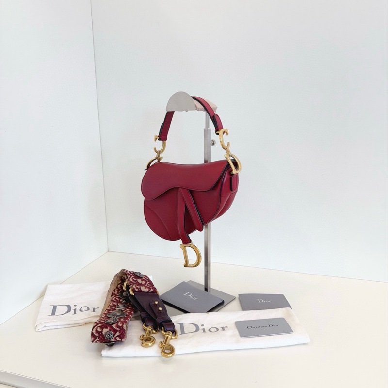 【98新🆕】Dior Saddle 紅金馬鞍包 小號 手提包 斜挎包 單肩包-3