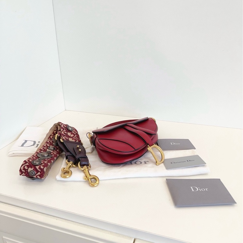 【98新🆕】Dior Saddle 紅金馬鞍包 小號 手提包 斜挎包 單肩包-4