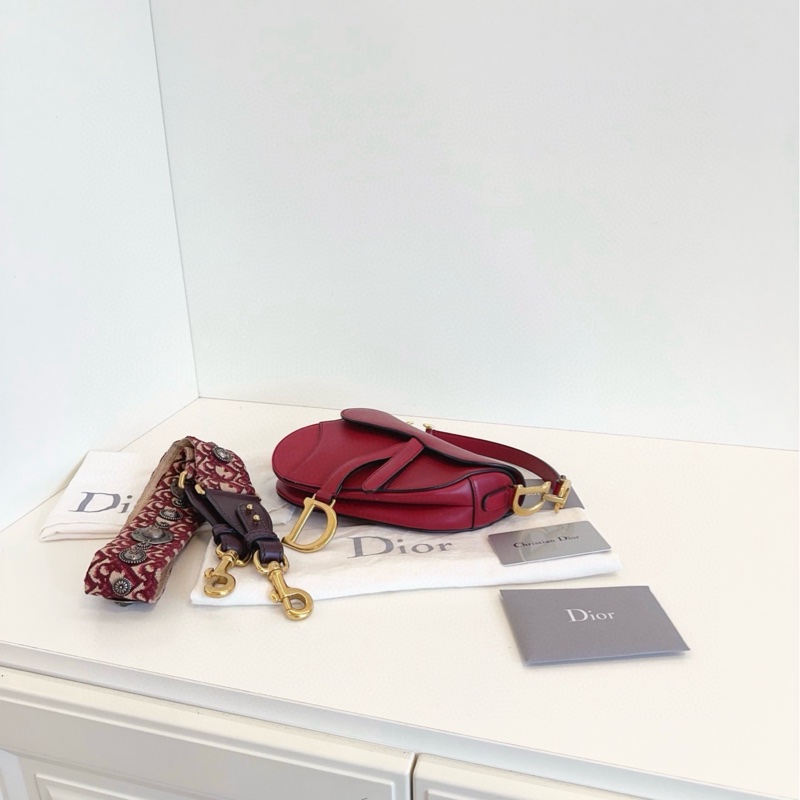 【98新🆕】Dior Saddle 紅金馬鞍包 小號 手提包 斜挎包 單肩包-7