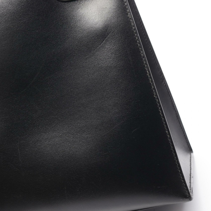 HERMES Box Calf皮革Kelly 32金扣手挽肩背兩用袋Noir-9