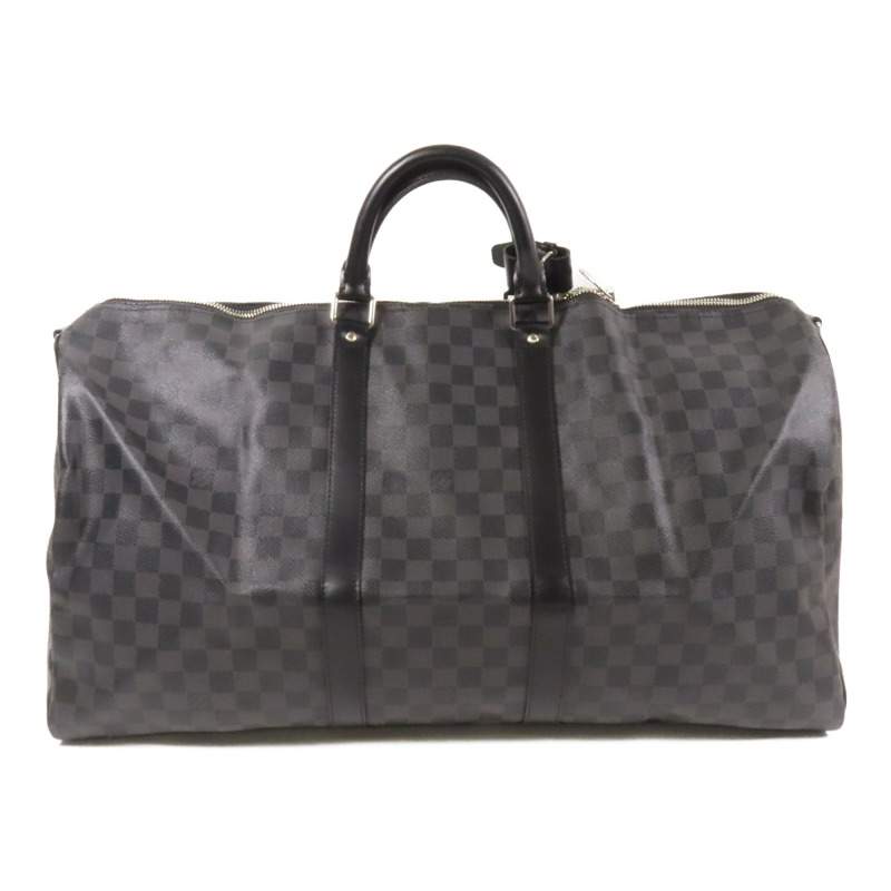 LOUIS VUITTON Damier Graphite Keepall 55銀扣手挽袋-1