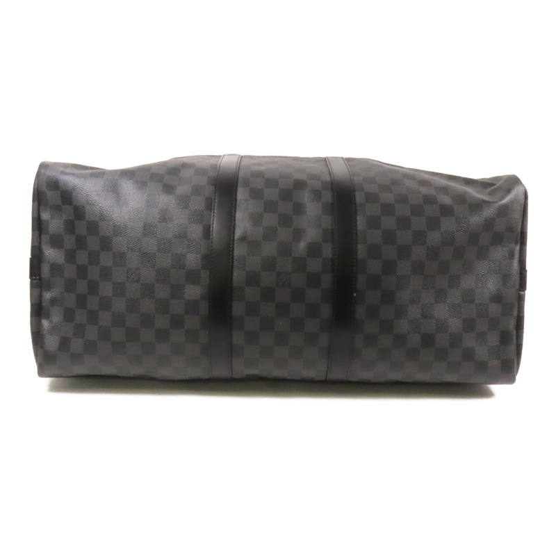 LOUIS VUITTON Damier Graphite Keepall 55銀扣手挽袋-3