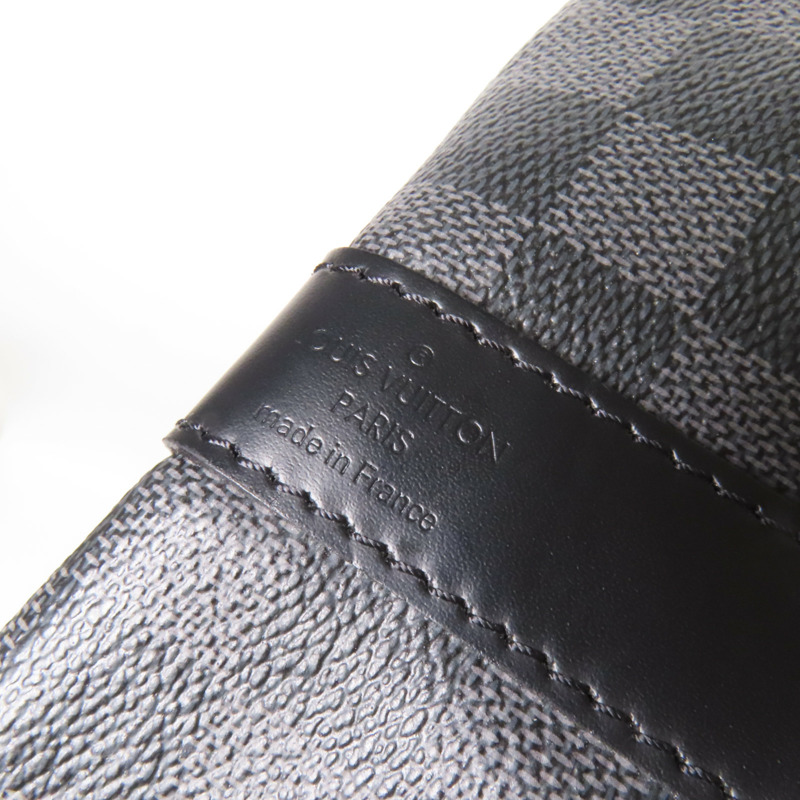 LOUIS VUITTON Damier Graphite Keepall 55銀扣手挽袋-7