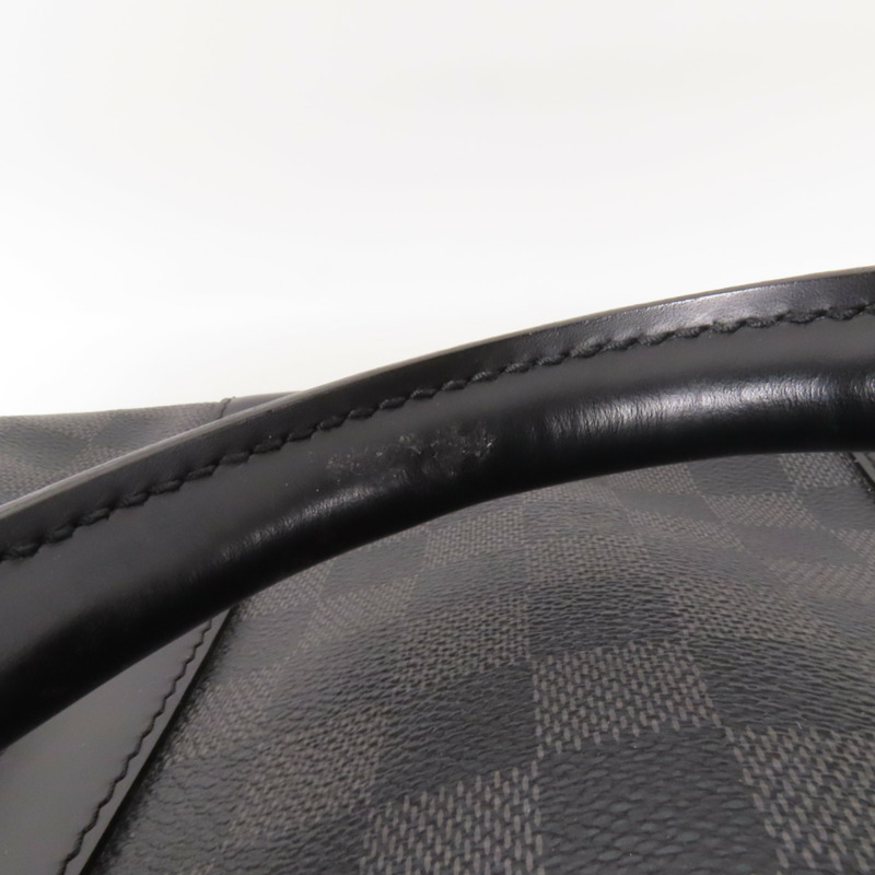 LOUIS VUITTON Damier Graphite Keepall 55銀扣手挽袋-9