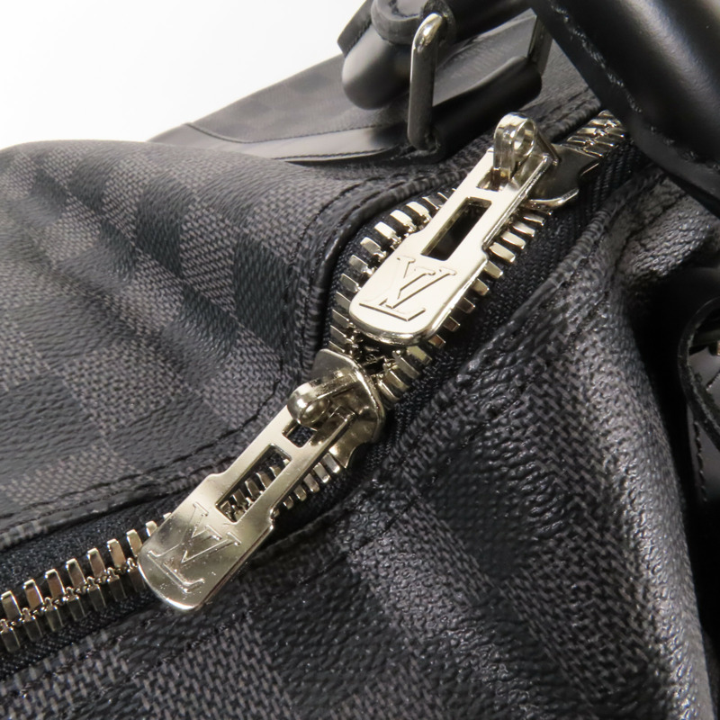 LOUIS VUITTON Damier Graphite Keepall 55銀扣手挽袋-11