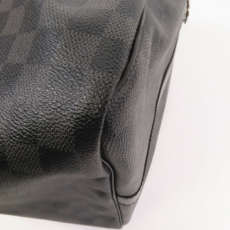 LOUIS VUITTON Damier Graphite Keepall 55銀扣手挽袋-16