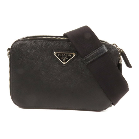 PRADA Saffiano皮革Shoulder Bag銀扣肩背袋