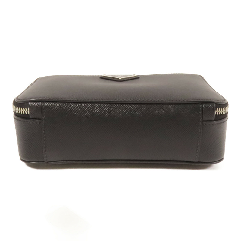 PRADA Saffiano皮革Shoulder Bag銀扣肩背袋-3