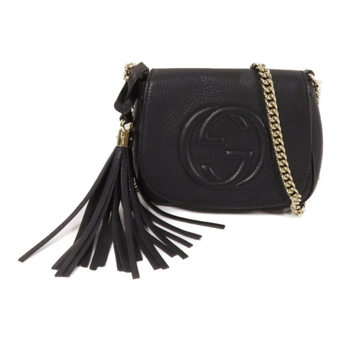 GUCCI 牛皮皮革Soho金扣鏈帶肩背袋