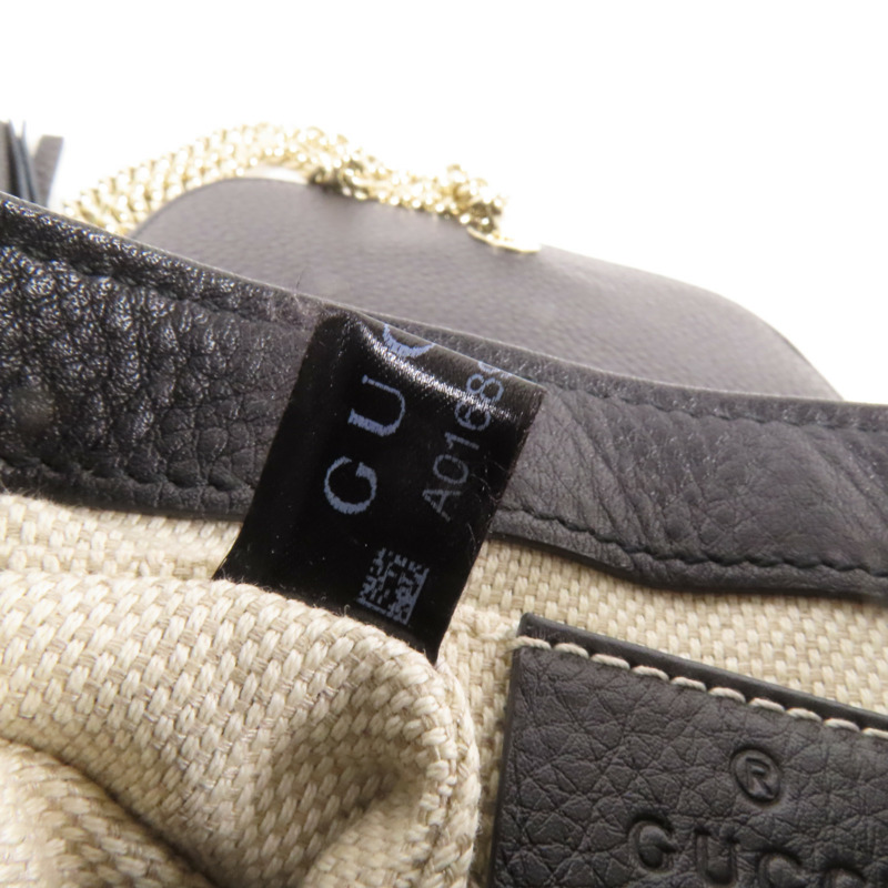 GUCCI 牛皮皮革Soho金扣鏈帶肩背袋-10