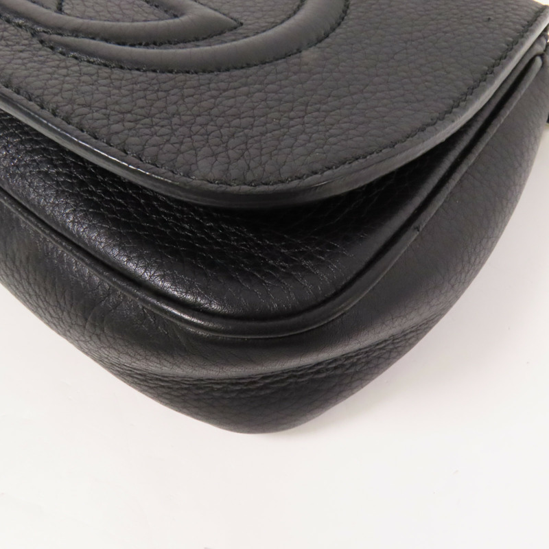 GUCCI 牛皮皮革Soho金扣鏈帶肩背袋-13