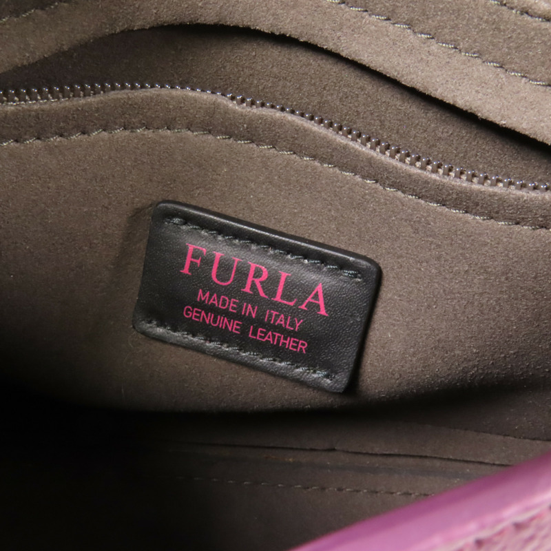 Furla 牛皮皮革Shoulder Bag金扣手挽肩背兩用袋-9